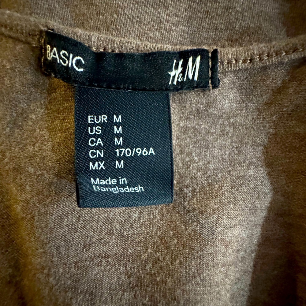 H&M Brown Ribbed Tank Top Size M Boho Layering Basic - Picture 7 of 9